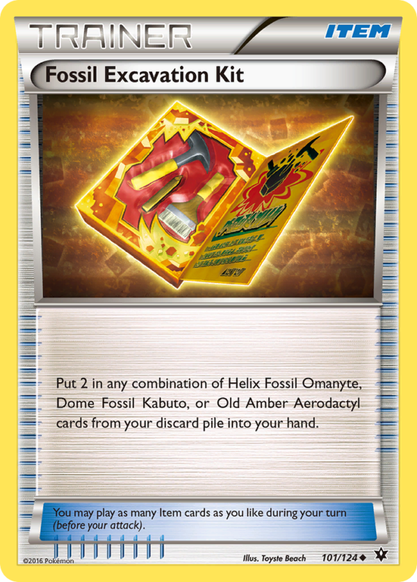 101/124 Fossil Excavation Kit Uncommon Fates Collide