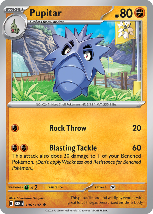106/197 Pupitar Uncommon Obsidian Flames