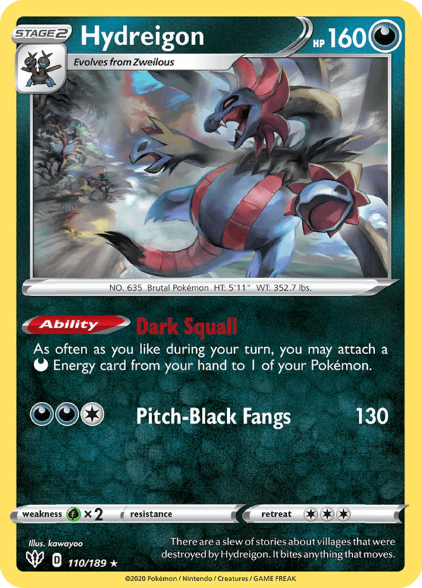 110/189 Hydreigon Rare Darkness Ablaze
