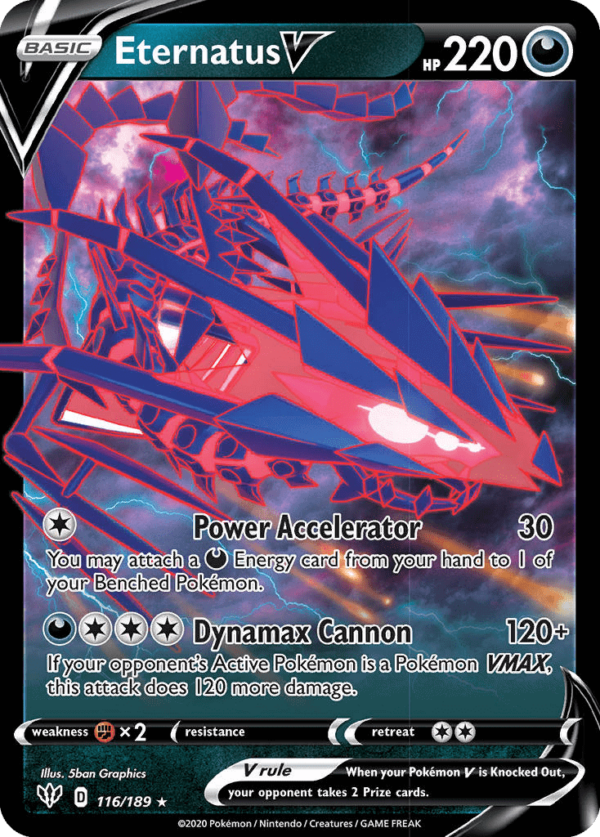 116/189 Eternatus V Rare Holo V Darkness Ablaze