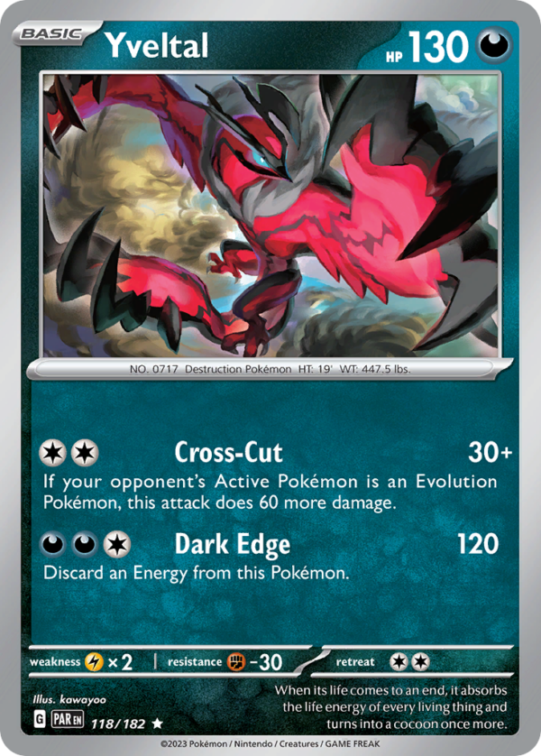 118/182 Yveltal Rare Paradox Rift