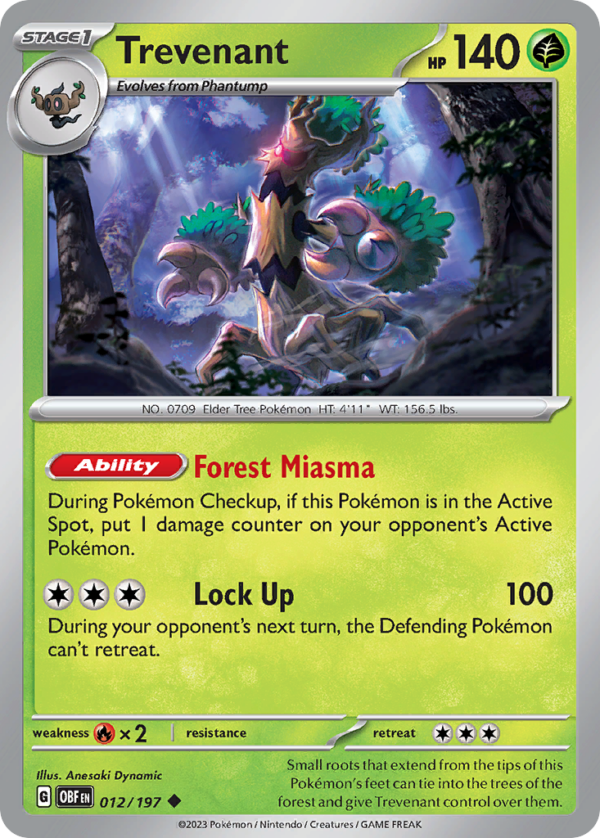 12/197 Trevenant Uncommon Obsidian Flames