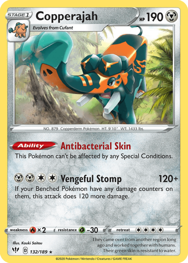 132/189 Copperajah Rare Holo Darkness Ablaze