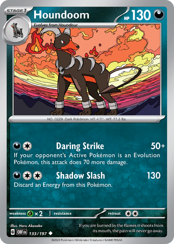 133/197 Houndoom Uncommon Obsidian Flames
