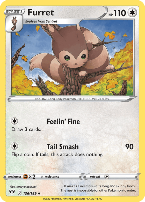 136/189 Furret Uncommon Darkness Ablaze
