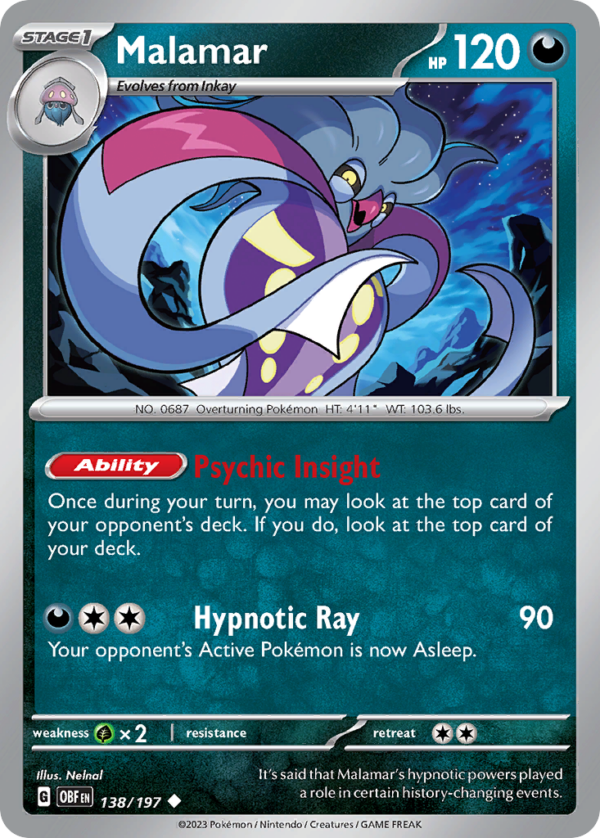 138/197 Malamar Uncommon Obsidian Flames