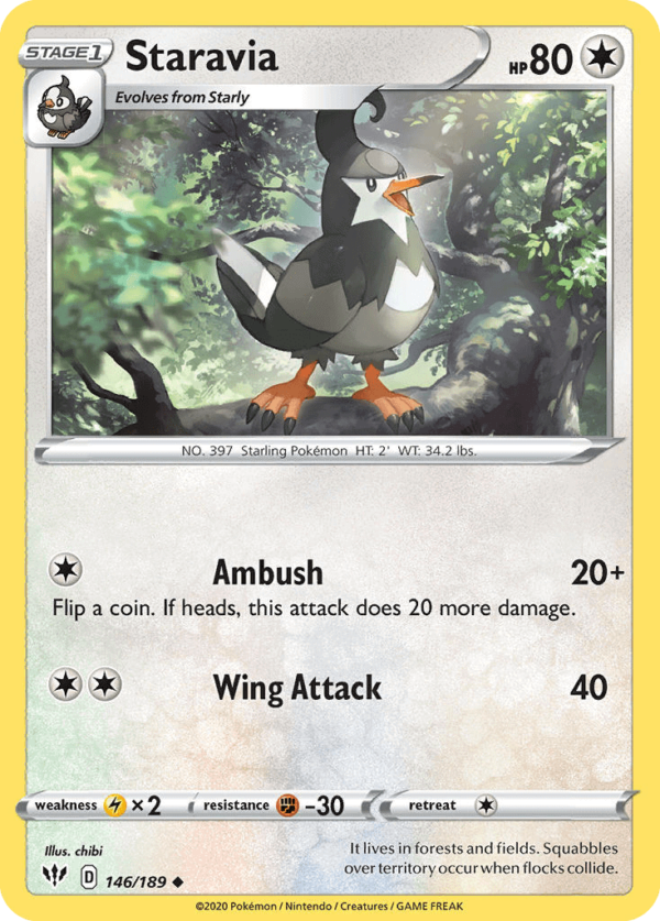 146/189 Staravia Uncommon Darkness Ablaze