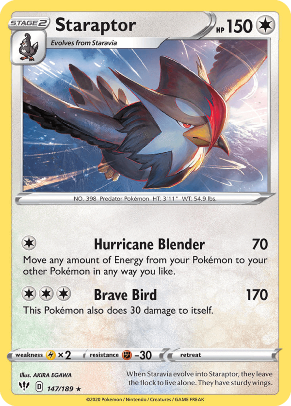 147/189 Staraptor Rare Darkness Ablaze