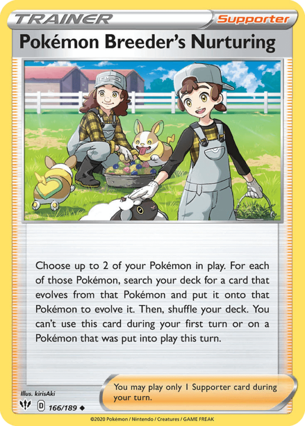166/189 Pokémon Breeder's Nurturing Uncommon Darkness Ablaze