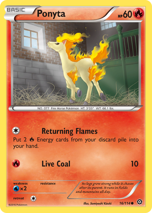 16/114 Ponyta Common Steam Siege