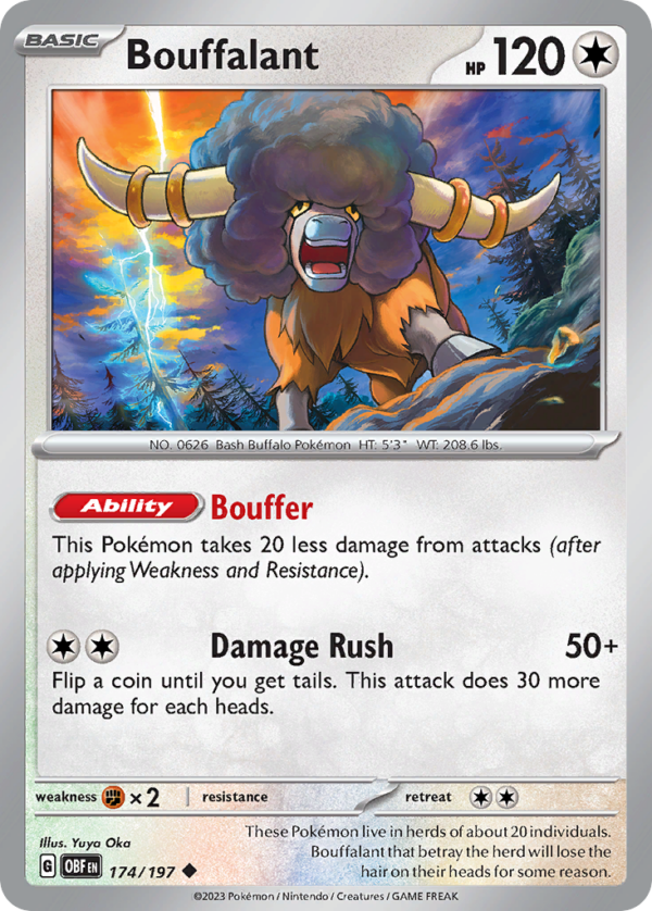 174/197 Bouffalant Uncommon Obsidian Flames