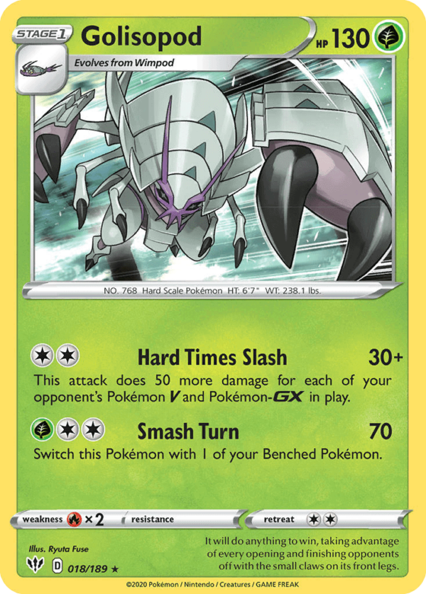 18/189 Golisopod Rare Holo Darkness Ablaze