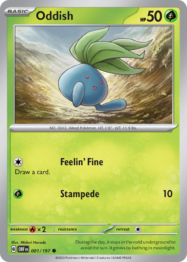 1/197 Oddish Common Obsidian Flames