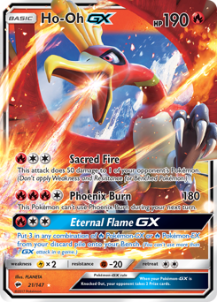 21/147 Ho-Oh-GX Burning Shadows Rare Holo GX