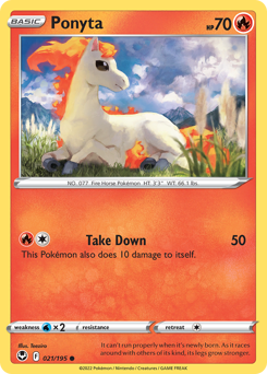 21/195 Ponyta Common Silver Tempest