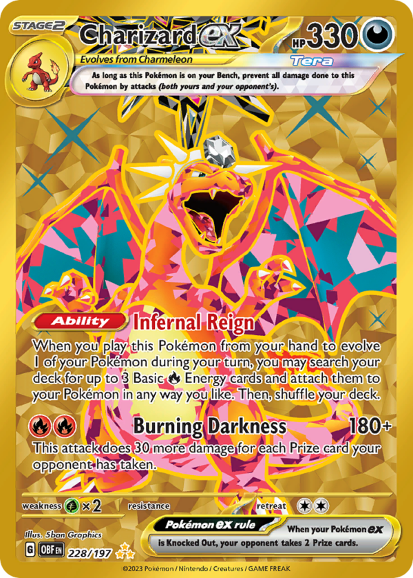 228/197 Charizard ex Hyper Rare Obsidian Flames