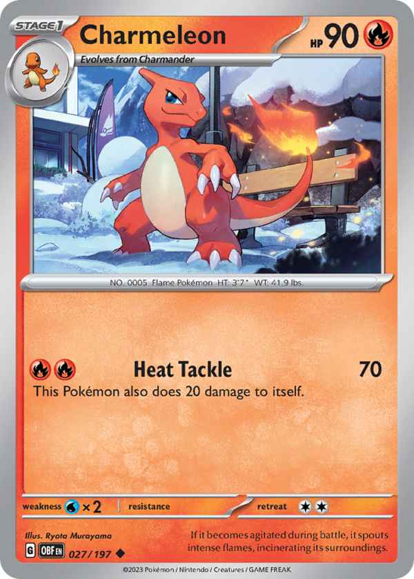 27/197 Charmeleon Uncommon Obsidian Flames