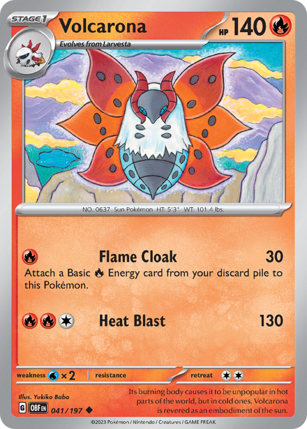 41/197 Volcarona Uncommon Obsidian Flames