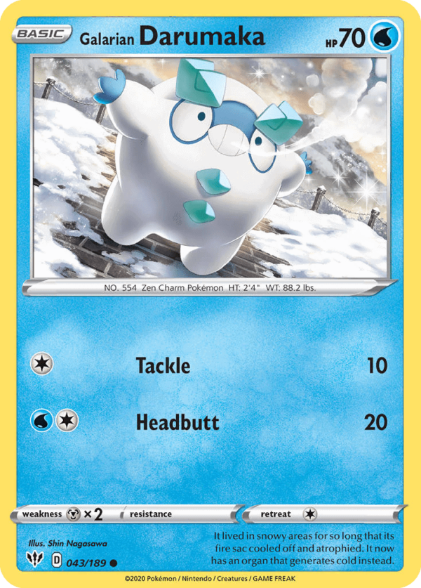 43/189 Galarian Darumaka Common Darkness Ablaze