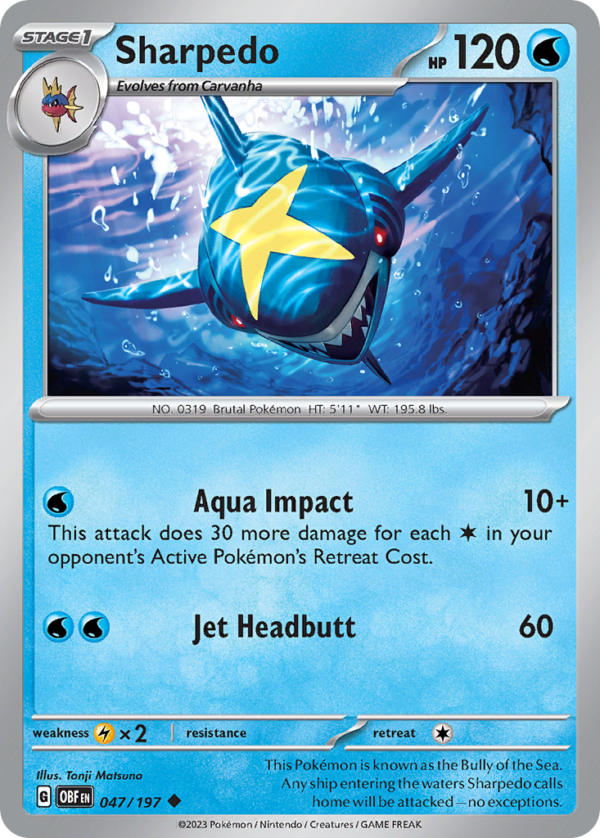 47/197 Sharpedo Uncommon Obsidian Flames