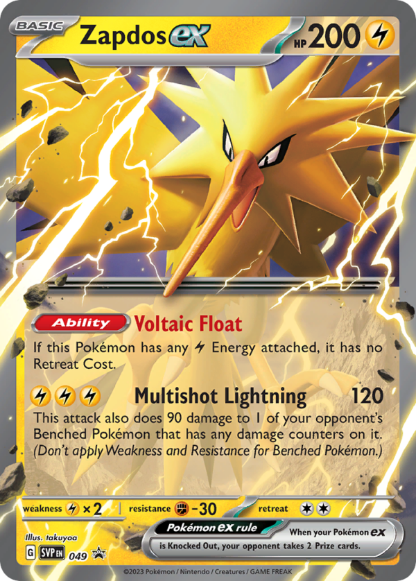 49/101 Zapdos ex Promo Scarlet & Violet Black Star Promos