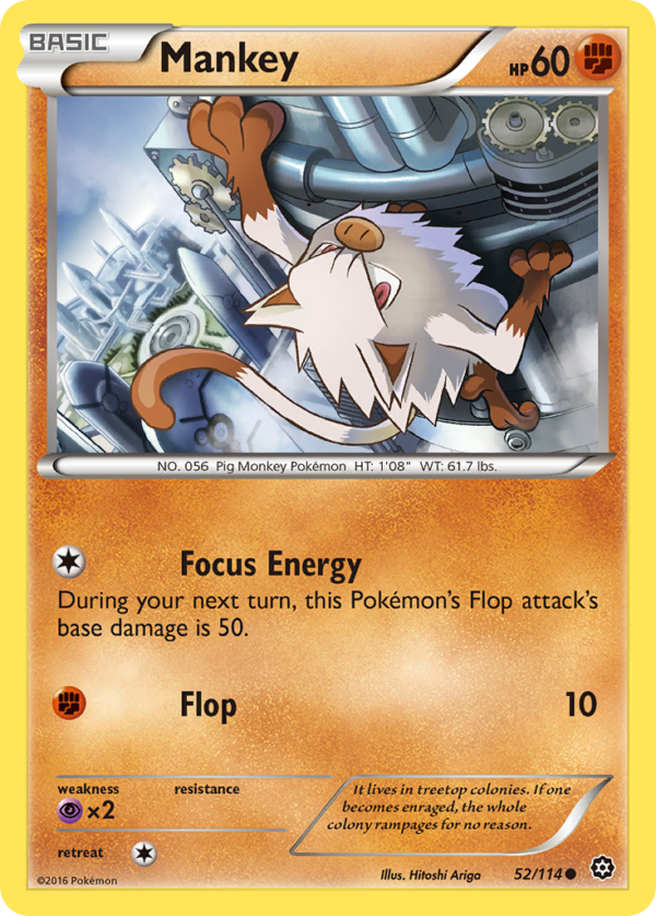 52/114 Mankey Common Steam Siege