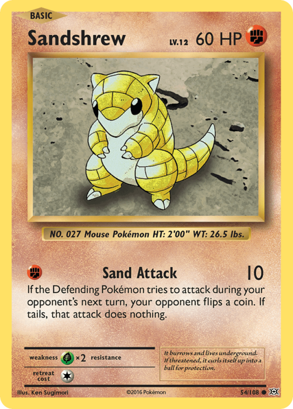 54/108 Sandshrew Common Evolutions