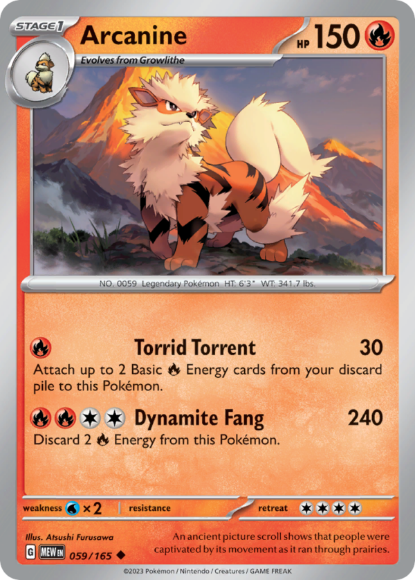 59/165 Arcanine Uncommon 151