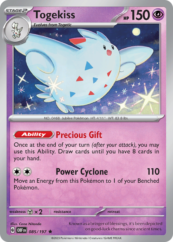 85/197 Togekiss Rare Obsidian Flames