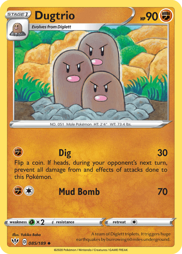 85/189 Dugtrio Uncommon Darkness Ablaze