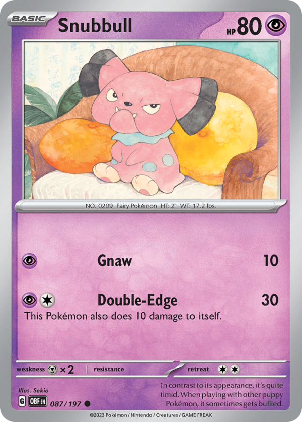 87/197 Snubbull Common Obsidian Flames