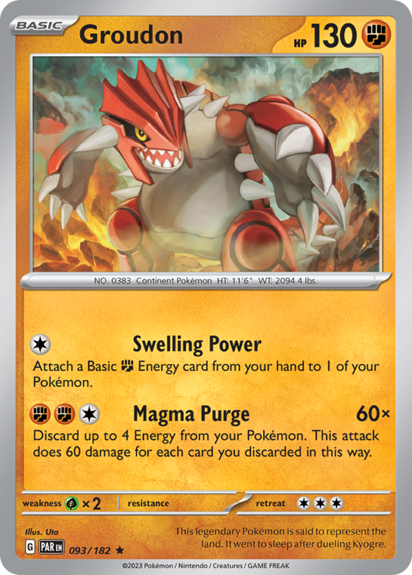 93/182 Groudon Rare Paradox Rift