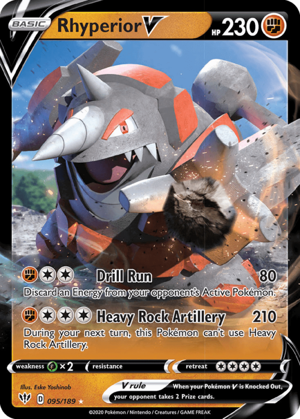 95/189 Rhyperior V Rare Holo V Darkness Ablaze