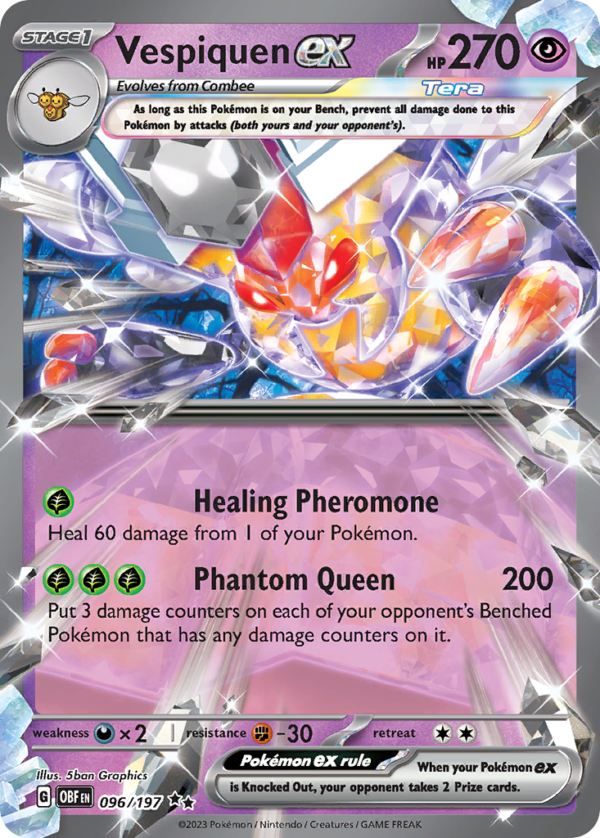 96/197 Vespiquen ex Double Rare Obsidian Flames