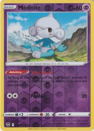 72/195 Meditite Common Silver Tempest Reverse Holo