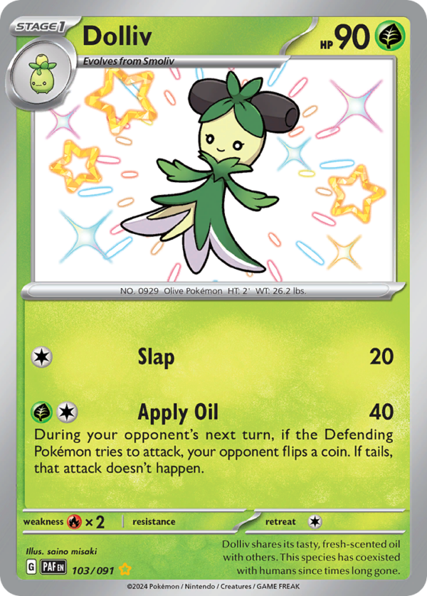 103/91 Dolliv Shiny Rare Paldean Fates