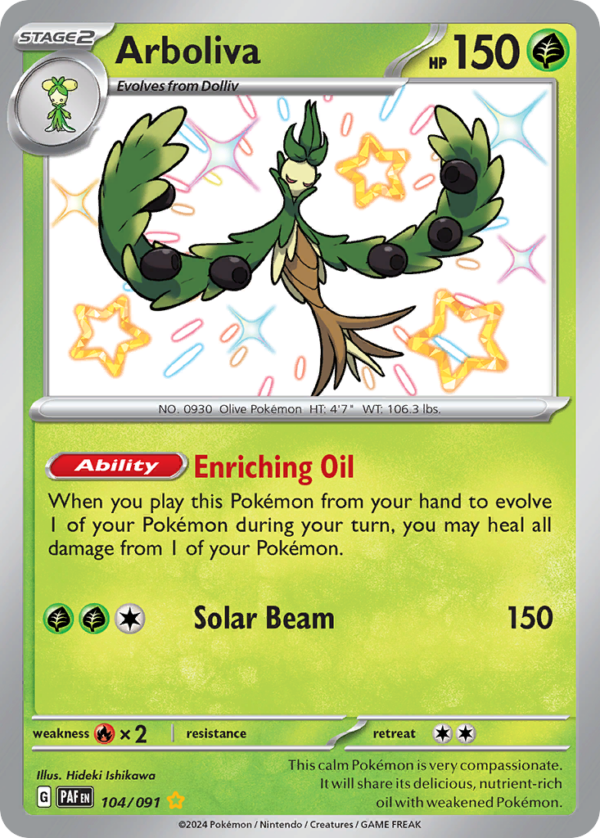 104/91 Arboliva Shiny Rare Paldean Fates