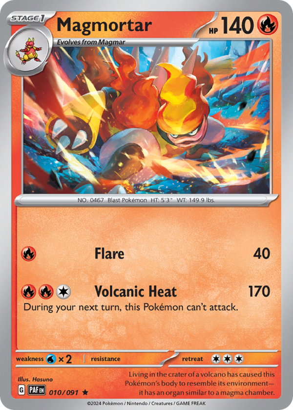10/91 Magmortar Rare Paldean Fates