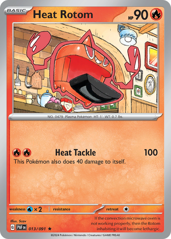 13/91 Heat Rotom Rare Paldean Fates