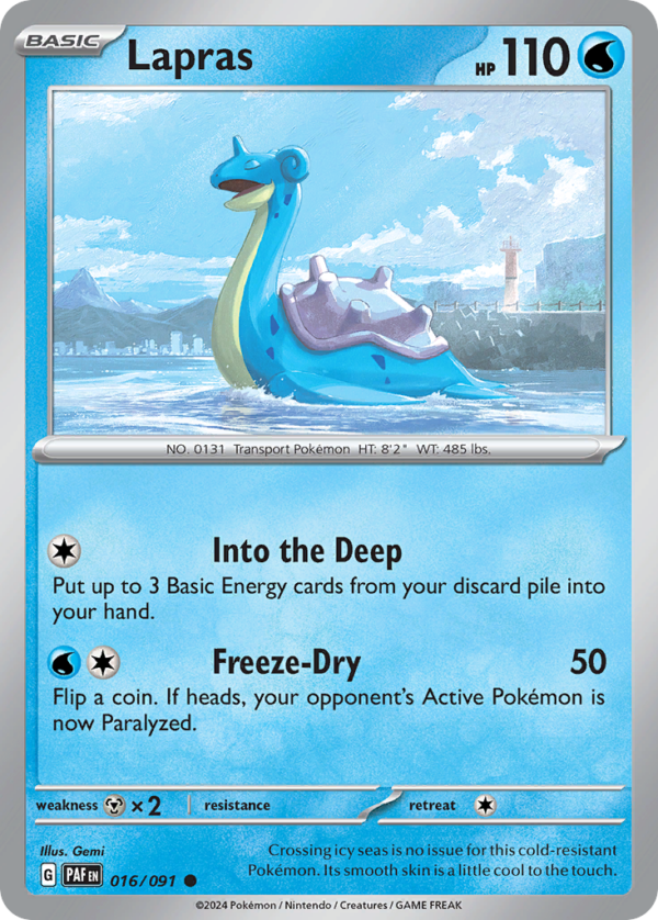 16/91 Lapras Common Paldean Fates