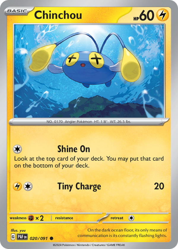 20/91 Chinchou Common Paldean Fates
