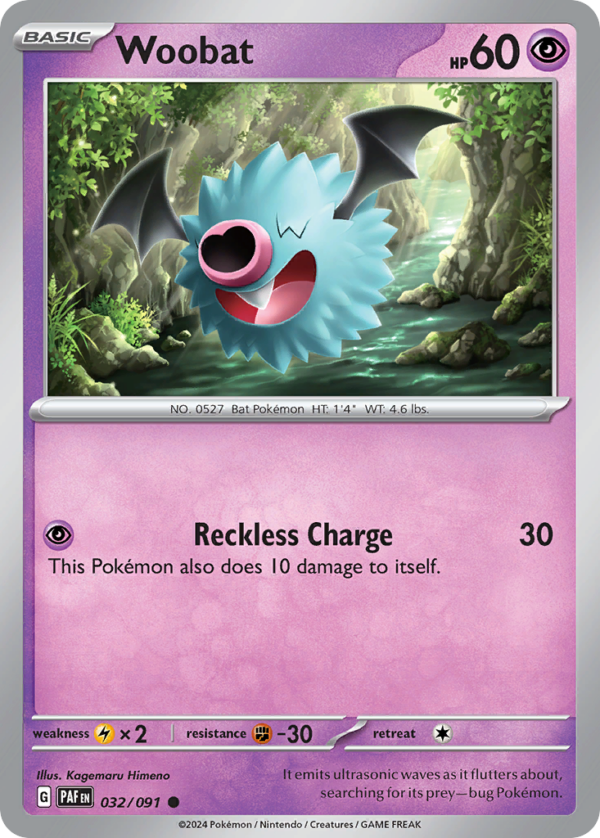 32/91 Woobat Common Paldean Fates
