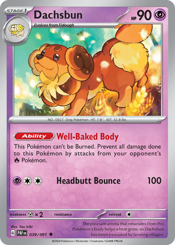 39/91 Dachsbun Uncommon Paldean Fates
