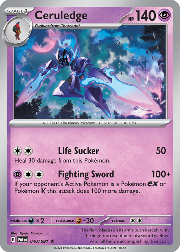 40/91 Ceruledge Rare Paldean Fates