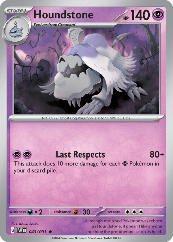 43/91 Houndstone Rare Paldean Fates