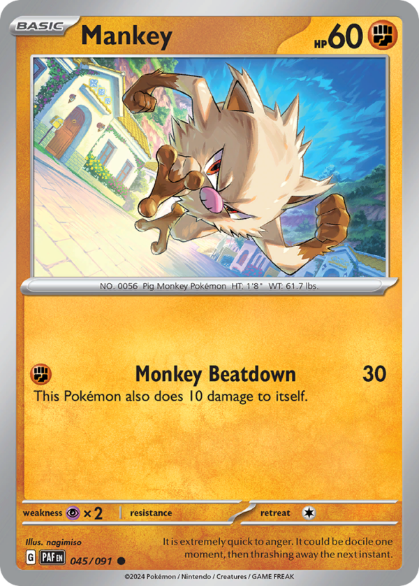 45/91 Mankey Common Paldean Fates