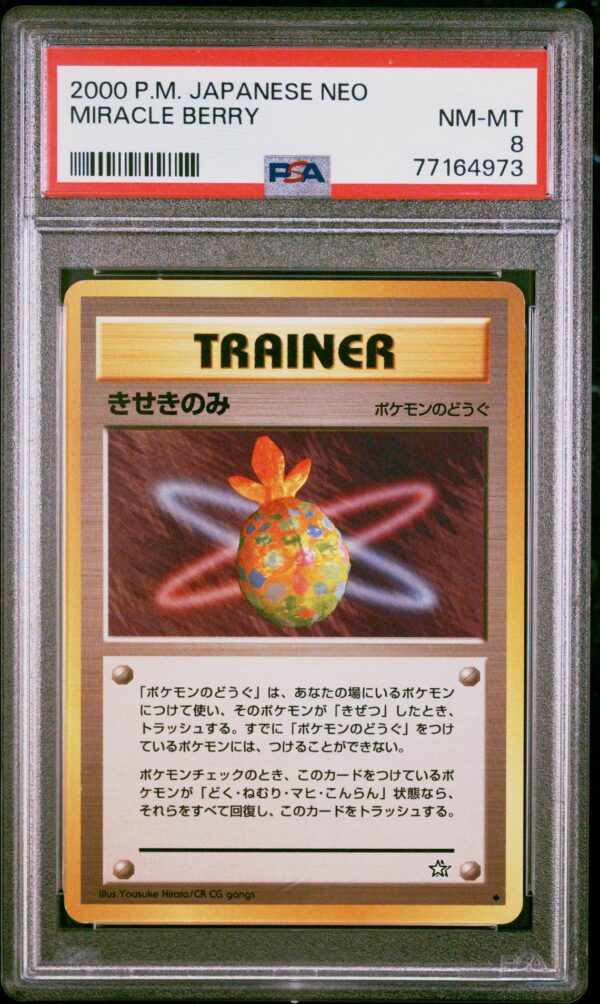 Japanese Neo Miracle Berry 2000 Pokemon Card PSA NEAR MINT-MINT 8