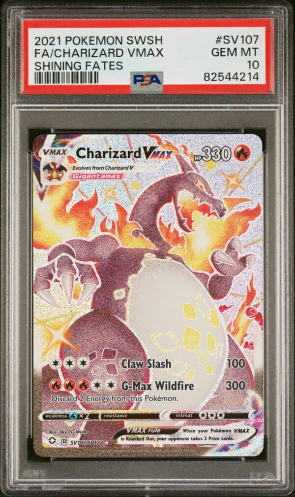 Sword & Shield Shining Fates SV107 Full Art Charizard Vmax 2021 Pokemon PSA GEM MINT 10