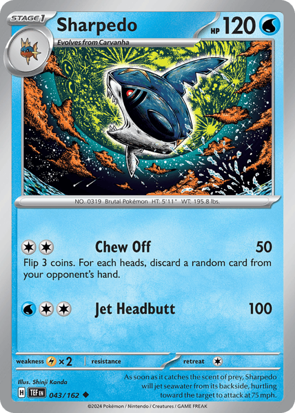 43/162 Sharpedo Uncommon Temporal Forces