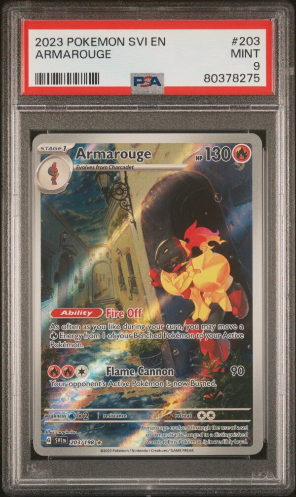 Svi En-scarlet & Violet 203 Armarouge Illustration Rare 2023 Pokemon Card PSA MINT 9